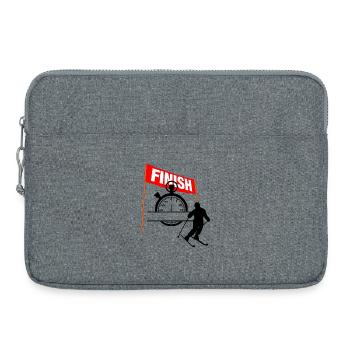 Ski Finish Time - Laptop bag 15" - heather grey - Front