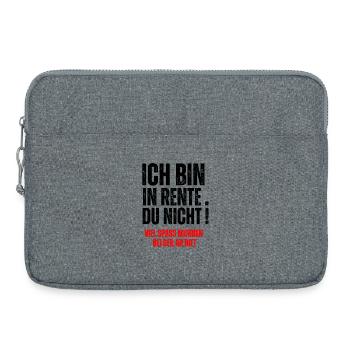 ICH BIN IN RENTE, DU  NICHT! - Laptop bag 15" - heather grey - Front