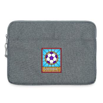 Stained Glass Soccer Ball - Laptop bag 15" - heather grey - Front