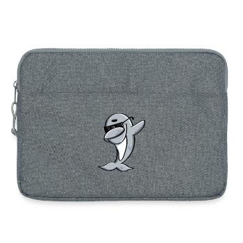 Delfin tanzt Dab Dance - Dabbing - Delphine - Tier - Laptoptasche 15" - Grau meliert - Vorne