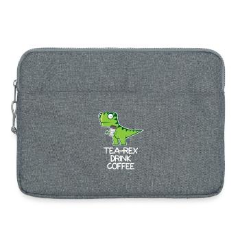 Tea Rex drink Coffee - funny Design - Laptop bag 15" - heather grey - Front