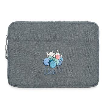 Schaf auf Wolle 7 - Laptoptasche 15" - Grau meliert - Vorne