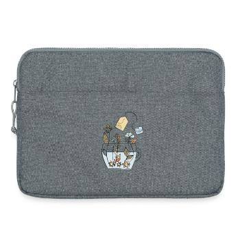 Tasse de thé Hygge avec des fleurs - Sacoche pour ordinateur portable 15 pouces - gris chiné - Devant