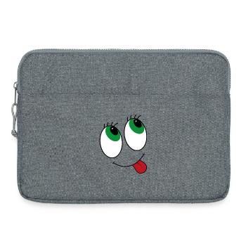 Augen im Comicstyle - Laptoptasche 15" - Grau meliert - Vorne