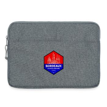 Blason de Bordeaux Rouge Bleu - Sacoche pour ordinateur portable 15 pouces - gris chiné - Devant