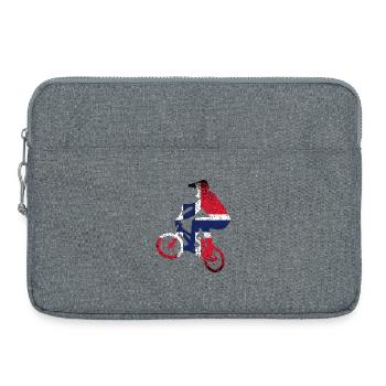 Tri-Flag-Fahrer auf dem Fahrrad - Laptoptasche 15" - Grau meliert - Vorne