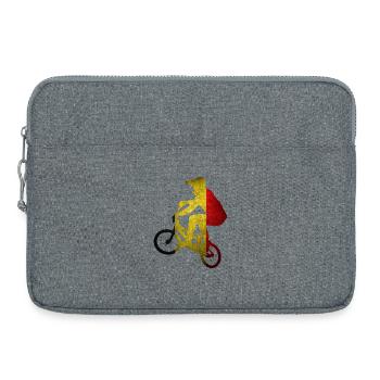 Grunge Belgian Flag Cyclist - Laptop bag 15" - heather grey - Front