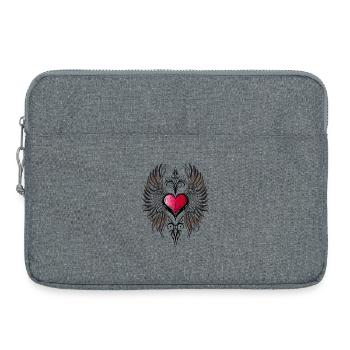 Heart Wings Winged Heart - Laptop bag 15" - heather grey - Front