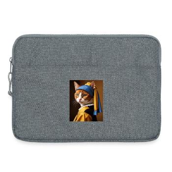 Le chat à la perle boucle d’oreille - Sacoche pour ordinateur portable 15 pouces - gris chiné - Devant