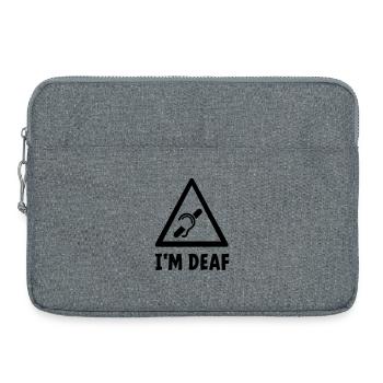 I'm deaf. Deaf, hard of hearing, deafness. - Laptop bag 15" - heather grey - Front