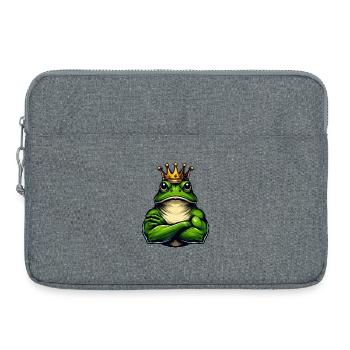Grenouille royale musclée avec couronne - Sacoche pour ordinateur portable 15 pouces - gris chiné - Devant