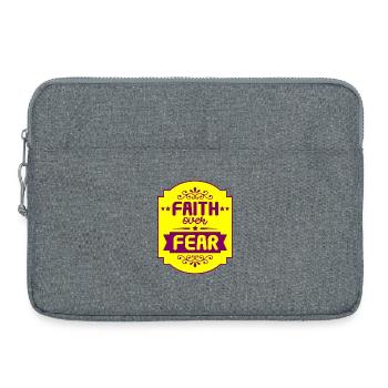 Religion Motivationstext Glaube über Angst T-Shirt - Laptoptasche 15" - Grau meliert - Vorne