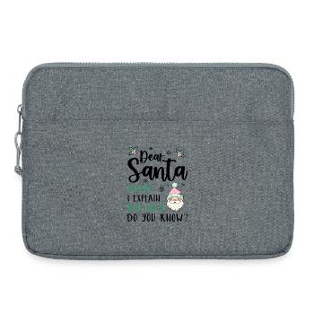Dear Santa Before I explain What Do You Know? - Laptoptasche 15" - Grau meliert - Vorne