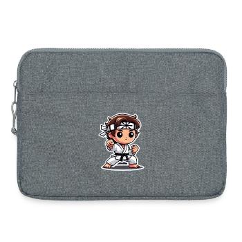 Kriegerkind in traditioneller Kampfposition - Laptoptasche 15" - Grau meliert - Vorne