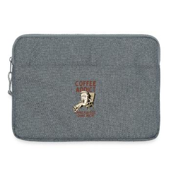 Accro au café – Sans café sans moi - Sacoche pour ordinateur portable 15 pouces - gris chiné - Devant