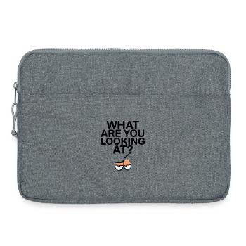 Que regardez-vous ? - Design amusant - Sacoche pour ordinateur portable 15 pouces - gris chiné - Devant