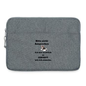 Dire chat agacé - Sacoche pour ordinateur portable 15 pouces - gris chiné - Devant