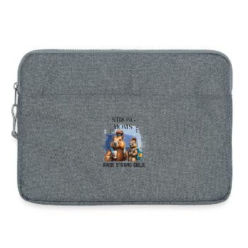 Des mamans fortes élèvent des filles fortes - Sacoche pour ordinateur portable 15 pouces - gris chiné - Devant