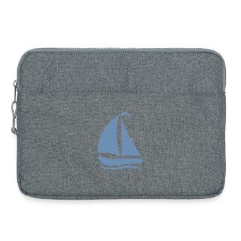 Silhouette de voilier minimaliste Mer du Nord - Sacoche pour ordinateur portable 15 pouces - gris chiné - Devant