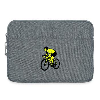 Neon Wheel Silhouette Cyclist - Laptop bag 15" - heather grey - Front