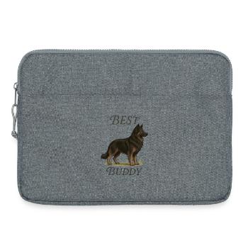 Vieux berger allemand – Meilleur ami - Sacoche pour ordinateur portable 15 pouces - gris chiné - Devant