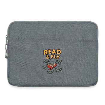 Read & Fly: Lesen beflügelt - Laptoptasche 15" - Grau meliert - Vorne