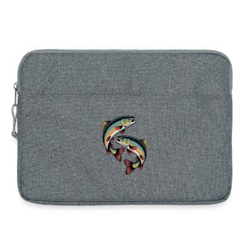 Deux truites sauteuses - Sacoche pour ordinateur portable 15 pouces - gris chiné - Devant
