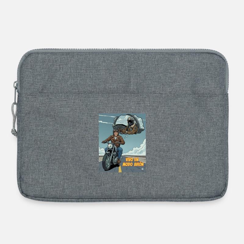 Ich lebe im Flugzeugmodus - Laptoptasche 15" - Grau meliert