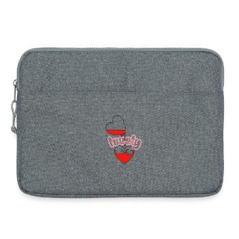 NeonLove Heart Font - Laptop bag 15" - heather grey - Front