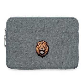 Lion vectoriel enflammé - Sacoche pour ordinateur portable 15 pouces - gris chiné - Devant
