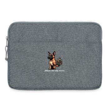 Parler à la patte Malinois Berger Chien de troupeau - Sacoche pour ordinateur portable 15 pouces - gris chiné - Devant