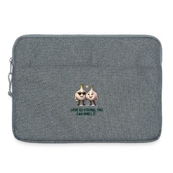 Amour parfumé des amoureux de l’ail - Sacoche pour ordinateur portable 15 pouces - gris chiné - Devant