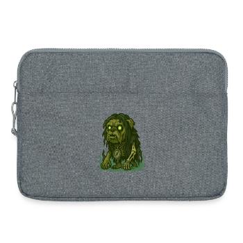 Zombie-Bulldogge mit leuchtenden Augen und Kompass - Laptoptasche 15" - Grau meliert - Vorne