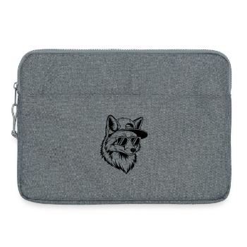 Cool fox with cap and sunglasses - Laptop bag 15" - heather grey - Front