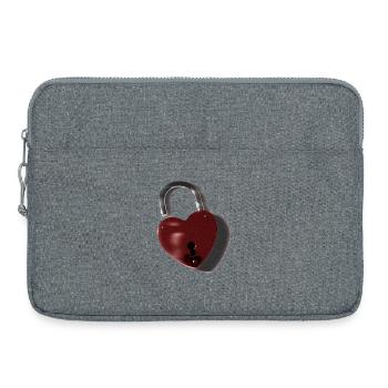 Heart lock motif - Laptop bag 15" - heather grey - Front