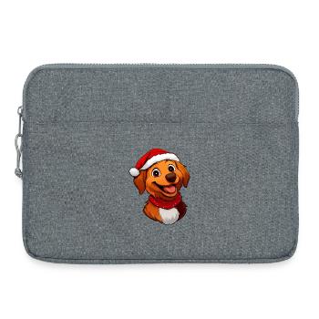 Hund Weihnachtsmann - Laptoptasche 15" - Grau meliert - Vorne