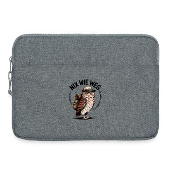 Wandering owl with backpack - Laptop bag 15" - heather grey - Front