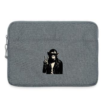 Chimp Rebel Peace Sign Leather - Laptop bag 15" - heather grey - Front
