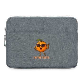 Orange, fruit de dessin animé portant des lunettes de soleil - Sacoche pour ordinateur portable 15 pouces - gris chiné - Devant