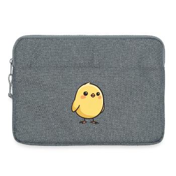 Süßes gelbes Küken – Zeichnen für Kinder - Laptoptasche 15" - Grau meliert - Vorne