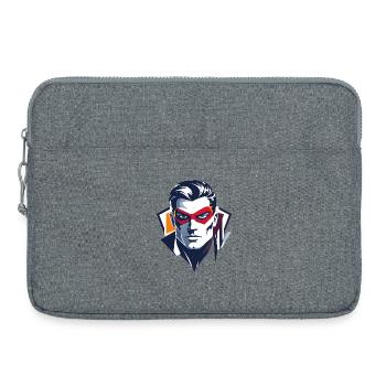 Heldenportrait Rote Maske Comic Superheld Zeichen - Laptoptasche 15" - Grau meliert - Vorne