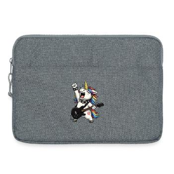Rainbow Unicorn Rocker - Laptop bag 15" - heather grey - Front