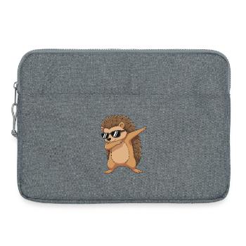 Dessin animé de lunettes de soleil hérisson à appliquer - Sacoche pour ordinateur portable 15 pouces - gris chiné - Devant