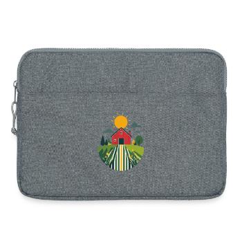Ferme avec motif d’agriculture de grange rouge - Sacoche pour ordinateur portable 15 pouces - gris chiné - Devant