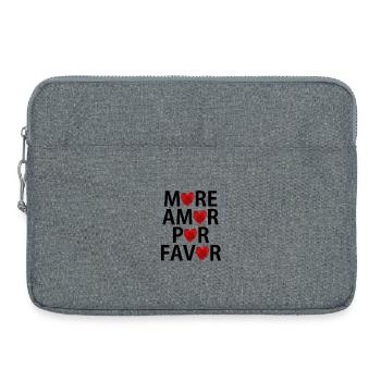Pull en forme de cœur Hoddie Shirt plus amour por favor - Sacoche pour ordinateur portable 15 pouces - gris chiné - Devant