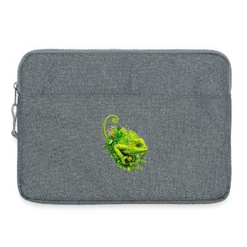 Caméléon vert – Art du graffiti nature - Sacoche pour ordinateur portable 15 pouces - gris chiné - Devant