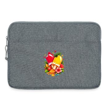 Glace tropicale avec illustration de fruits - Sacoche pour ordinateur portable 15 pouces - gris chiné - Devant