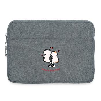 Love Is Purrfect – Cute Cat Couple - Laptop bag 15" - heather grey - Front