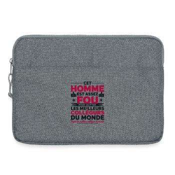 Départ Collègue de Travail Nouvel Emploi Retraite - Sacoche pour ordinateur portable 15 pouces - gris chiné - Devant