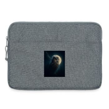 Eule im Nachtwald - Laptoptasche 15" - Grau meliert - Vorne